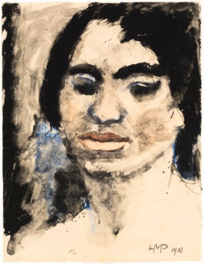 De schoonmoeder van de kunstenaar door Max Pechstein