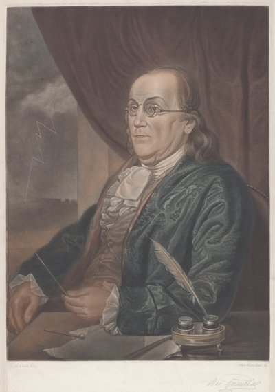 Benjamin Franklin door Max Rosenthal after Charles Willson Peale