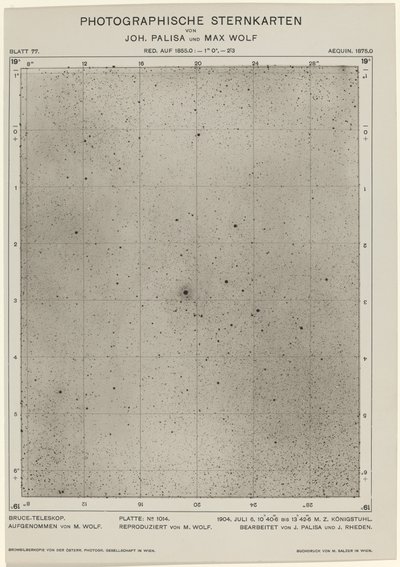 Fotografische Sterrenkaarten (6 juli 1904) door Max Wolf and Joh. Palisa