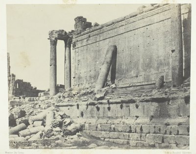 Baalbeck Heliopolis, Tempel van Jupiter, Oostelijke gevel, Syrië, 1849-51, gedrukt 1852 door Maxime Du Camp
