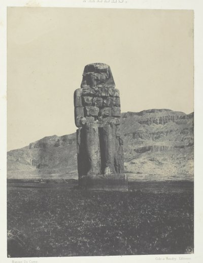 Gournah, standbeeld van Memnon, Thebe, 1849-51, gedrukt 1852 door Maxime Du Camp