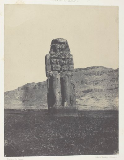 Gournah, Standbeeld van Memnon; Thebe door Maxime Du Camp