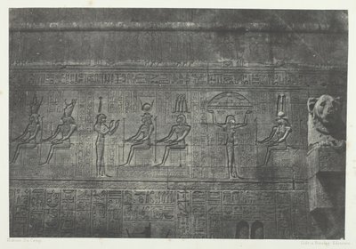 Grand Temple de Dendérah Teutyres, Sculptures de la Façade Postérieure, Opper-Egypte, 1849-51 door Maxime Du Camp