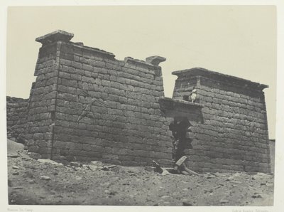 Hémi-Spéos De Séboua, Pylons; Nubië, plaat 98 uit het album "Egypte, Nubie, Palestina et Syrie" (1852) door Maxime Du Camp