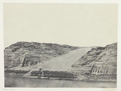 Ibsamboul, Les Deux Spéos; Nubie, plaat 101 uit het album "Egypte, Nubie, Palestina et Syrie" (1852) door Maxime Du Camp