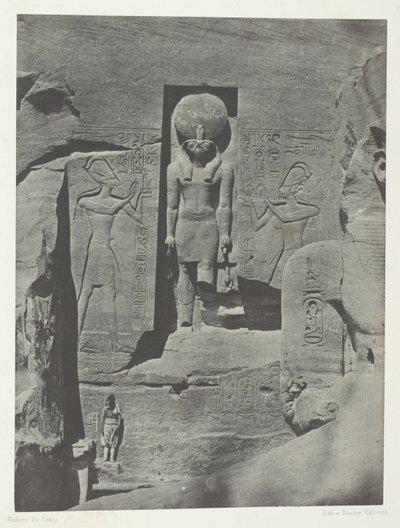 Ibsamboul, Sculptures from the Entrance to the Spéos of Phrè, Nubia, plaat 105 uit het album "Egypte, Nubie, Palestine et Syrie" (1852) door Maxime Du Camp