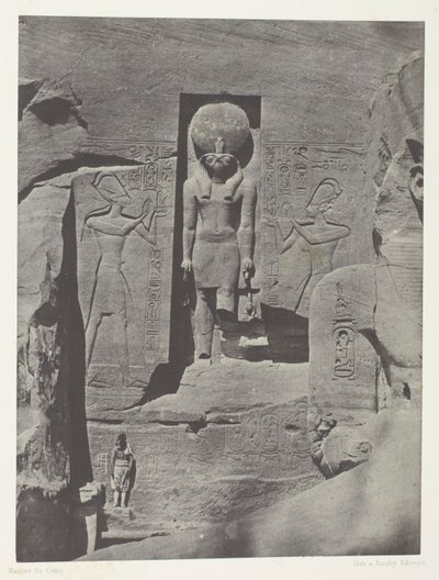 Ibsamboul, Sculptures from the Entrance to the Spéos of Phrè, Nubia, plaat 105 uit het album "Egypte, Nubie, Palestine et Syrie" (1852) door Maxime Du Camp