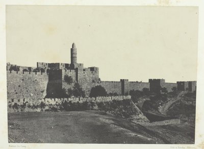 Jeruzalem, Westelijk Deel van de Muren, Palestina, 1849-51, gedrukt 1852 door Maxime Du Camp