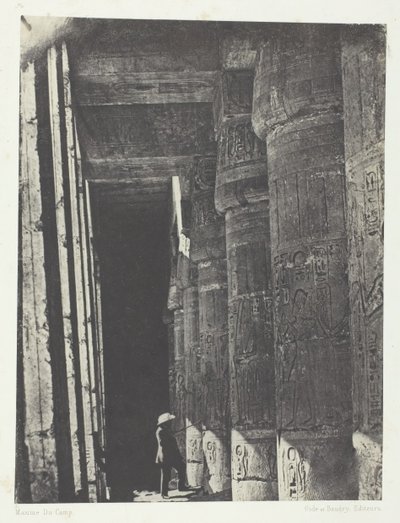 Médinet-Habou, Galerie van het Paleis van Ramsès-Méiamoun, Thebe, 184951, gedrukt 1852 door Maxime Du Camp