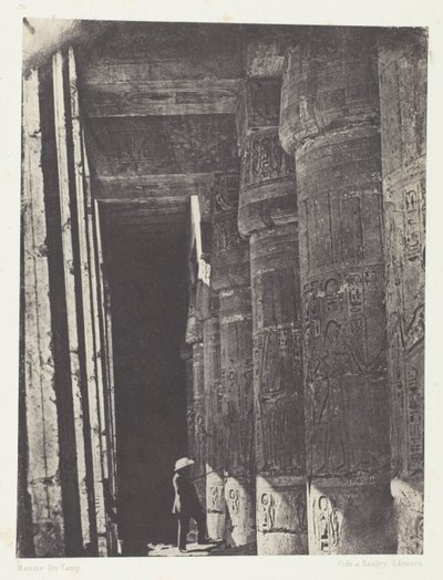 Médinet-Habou, Galerie van het Paleis van Ramsès-Méiamoun; Thebe door Maxime Du Camp