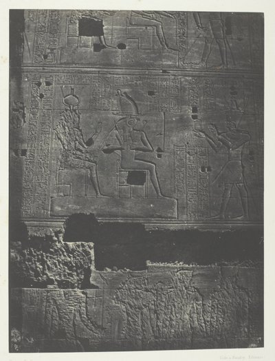 Westelijke Muur, Grote Tempel van Isis bij Philoe; Nubië, plaat 78 uit het album "Egypte, Nubië, Palestina en Syrië" (1852) door Maxime Du Camp