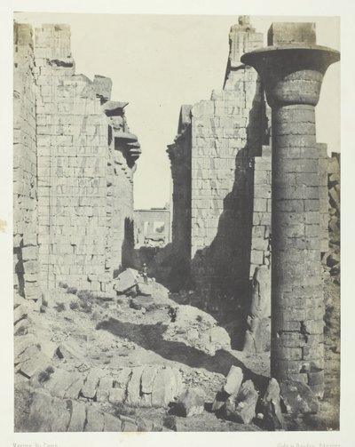 Paleis van Karnak, Hof van de Bubastieten en Hoofdingang van de Hypostyle Zaal, Thebe, 1849-51 door Maxime Du Camp