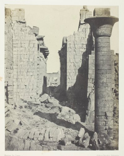 Paleis van Karnak, Hof van de Bubastieten en Hoofdingang van de Hypostyle Zaal; Thebe door Maxime Du Camp