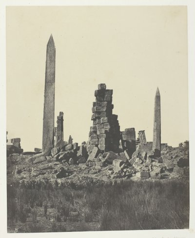 Palais de Karnak, Les Obélisques, Thebe, 1849-51, gedrukt 1852 door Maxime Du Camp