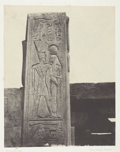 Paleis van Karnak, Pilaar voor het granieten heiligdom; Thebe door Maxime Du Camp