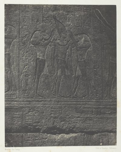 Palais de Karnak, Exterieure Sculpturen van het Granieten Heiligdom; Thebe door Maxime Du Camp