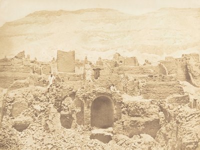 Ruïnes van een christelijke stad, in Médinet-habou Thebe, 1849-50 door Maxime Du Camp