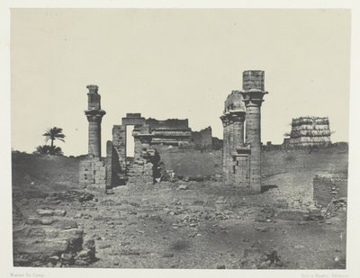 Tempel van Hermontis, Opper-Egypte, plaat 63 uit het album "Egypte, Nubie, Palestina en Syrie" (1852) door Maxime Du Camp