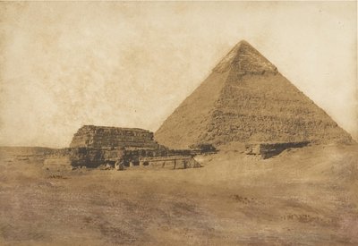 Uitzicht op de tweede piramide, gezien vanuit het zuidoosten door Maxime Du Camp