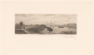 Gezicht op de Seine in de buurt van Argenteuil door Maxime François Antoine Lalanne (signed by artist)