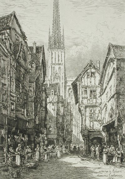 Een straat in Rouen door Maxime Lalanne