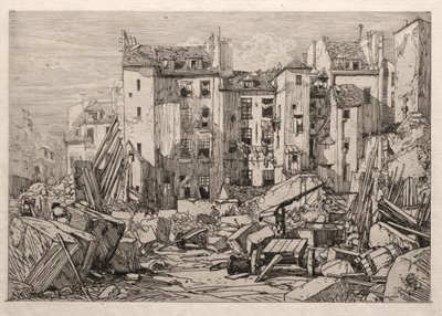 Sloop van oude huizen in Parijs, 1862 door Maxime Lalanne
