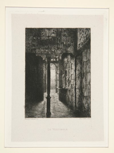 Le Vestibule, pl. 3 uit de suite Chez Victor Hugo door Maxime Lalanne
