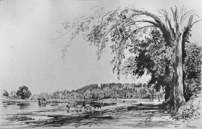 Uitzicht op Richmond vanaf de Theems, 1871 door Maxime Lalanne