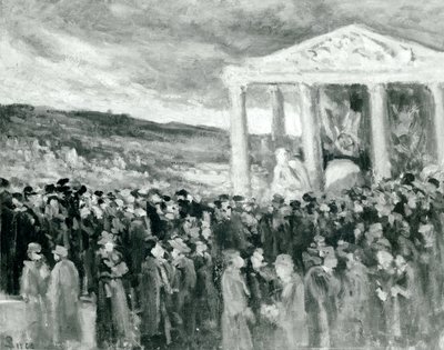Begrafenis van Auguste Rodin bij de Villa des Brillants, 1917 door Maximilien Luce