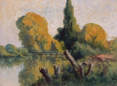 Rolleboise, Kleine Arm van de Seine in de Herfst, c.1925 door Maximilien Luce