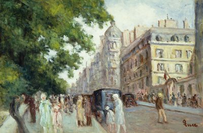Straatscène in Parijs, 1935-37 door Maximilien Luce
