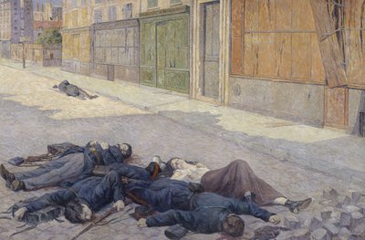 Een straat in Parijs in mei 1871 door Maximilien Luce