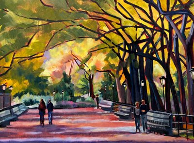 Gouden herfstpad door Maxine Shore