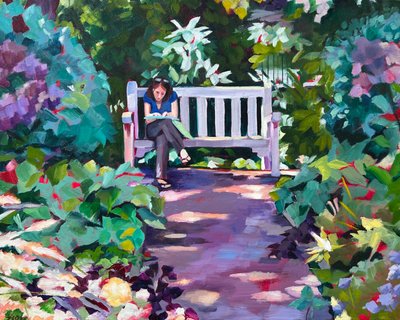 Rustig lezen in de tuin door Maxine Shore