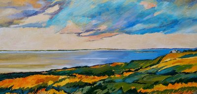 Gouden velden aan zee door Maxine Shore