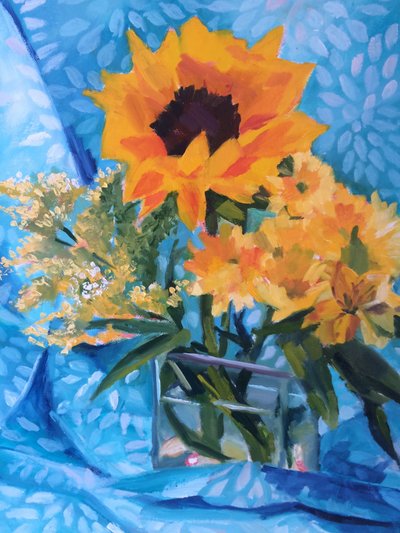Zonnig zonnebloemenboeket door Maxine Shore