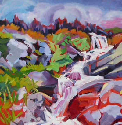 Levendige bergwaterval door Maxine Shore