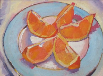 Levendig oranje stilleven door Maxine Shore