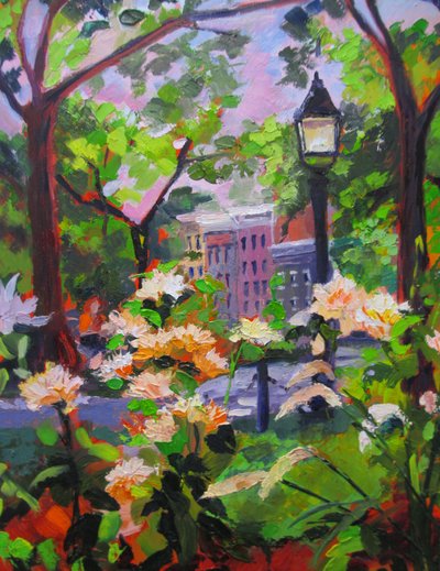 Levendige stadstuin door Maxine Shore