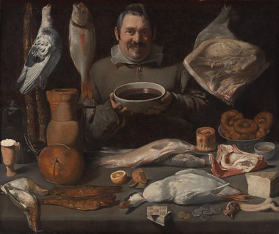 Keukenscène door Meester van de Amsterdamse Bodegón