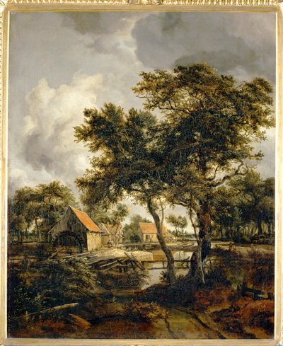 Le Moulin a eau - de watermolen ... door Meindert Hobbema