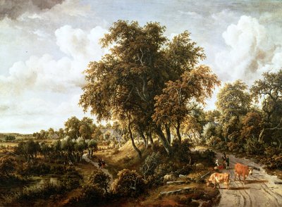 Weg op de dijk door Meindert Hobbema