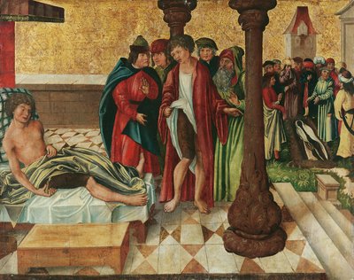 Wonderbaarlijke Genezing van het Been door de Heiligen Cosmas en Damian door Meister der Legendenszenen