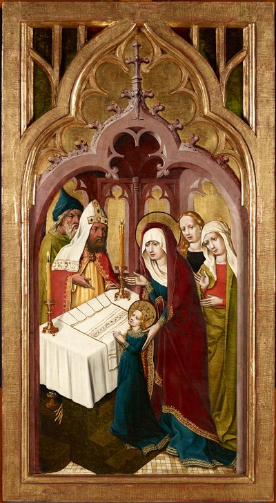 Tempelgang van Maria door Meister von Schloss Lichtenstein