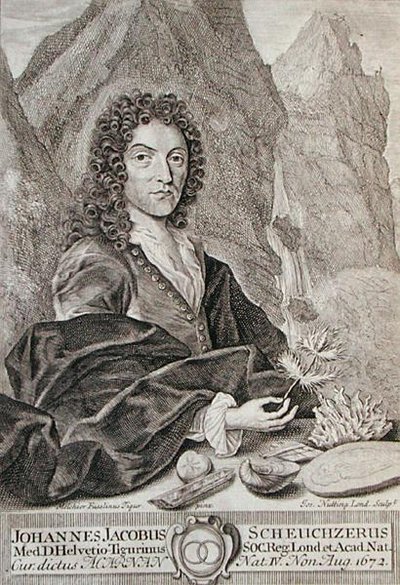 Portret van Johann Jacob Scheuchzeri, frontispice van 