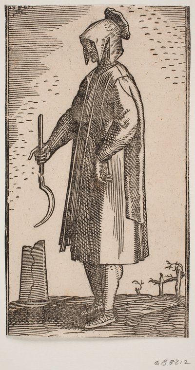 Griekse boer met een sikkel in zijn rechterhand door Melchior Lorck