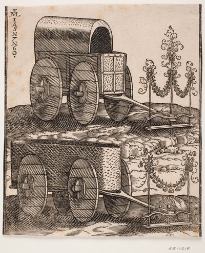 Twee wagens door Melchior Lorck