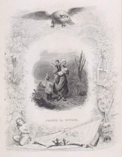 Jeanne de roodharige, uit De liederen van Béranger, 1829 door Melchior Peronard