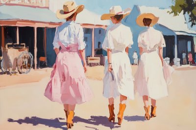 Wandeling door het westernstadje door Melloi Art Prints