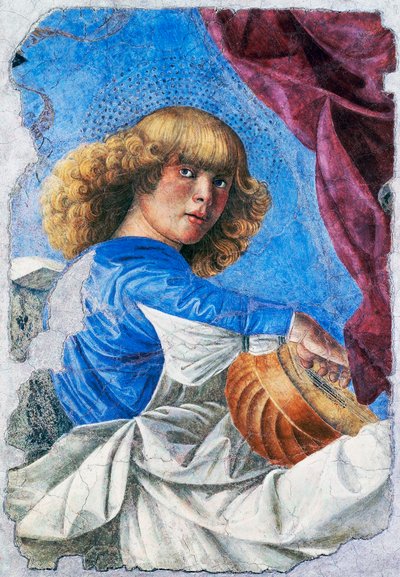 Engel die luit speelt (detail) door Melozzo da Forli